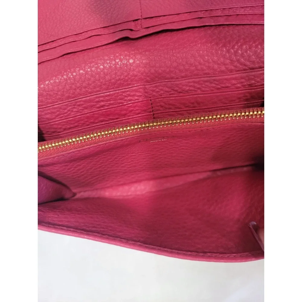 Prada Pink Pebbled Leather Continental Wallet CheckCheck Verified - Picture 9 of 16